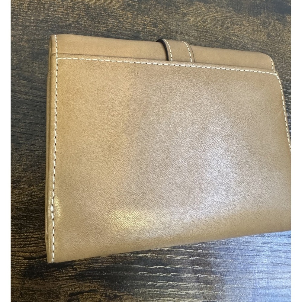 Coach Soho Buckle Trifold Wallet Saddle Brown Leather Deep Red Inner Vintage Y2K - Picture 9 of 16